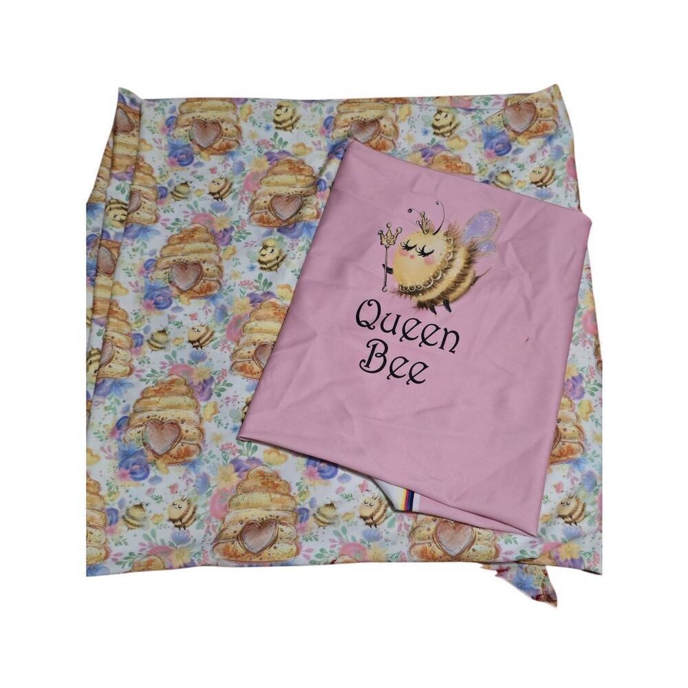 1 1/2 Yards Kammie Lou Lou Custom Swim Fabric and Matching Panel in Queen Bee